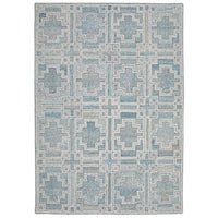 Lesy 8 x 10 Large Area Rug, Hand Tufted Geometric Design, Gray, Ivory Wool - BM318278