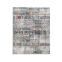 Tenr 8 x 10 Medium Area Rug, Machine Woven Abstract Pattern, Gray Polyester - BM318280