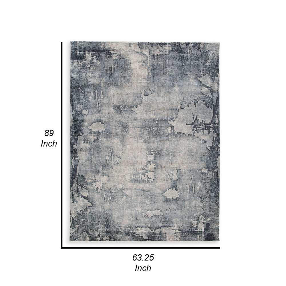 Richard 5 x 7 Medium Area Rug, Abstract Machine Woven, Gray Polyester - BM318281