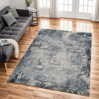 Richard 5 x 7 Medium Area Rug, Abstract Machine Woven, Gray Polyester - BM318281