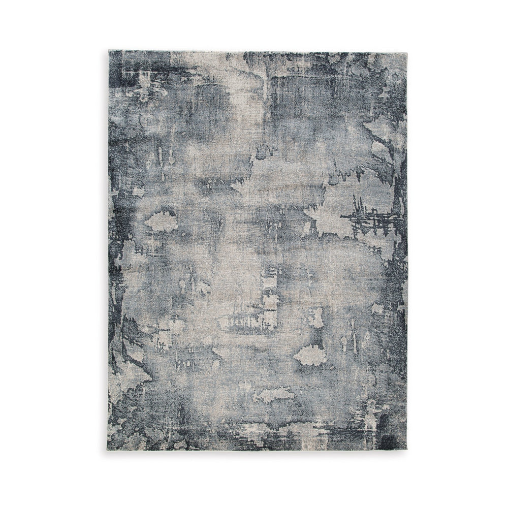 Richard 5 x 7 Medium Area Rug, Abstract Machine Woven, Gray Polyester - BM318281