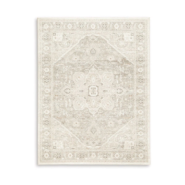 Wei 8 x 10 Large Area Rug, Persian Inspired Medallion Motif, Ivory Beige - BM318288