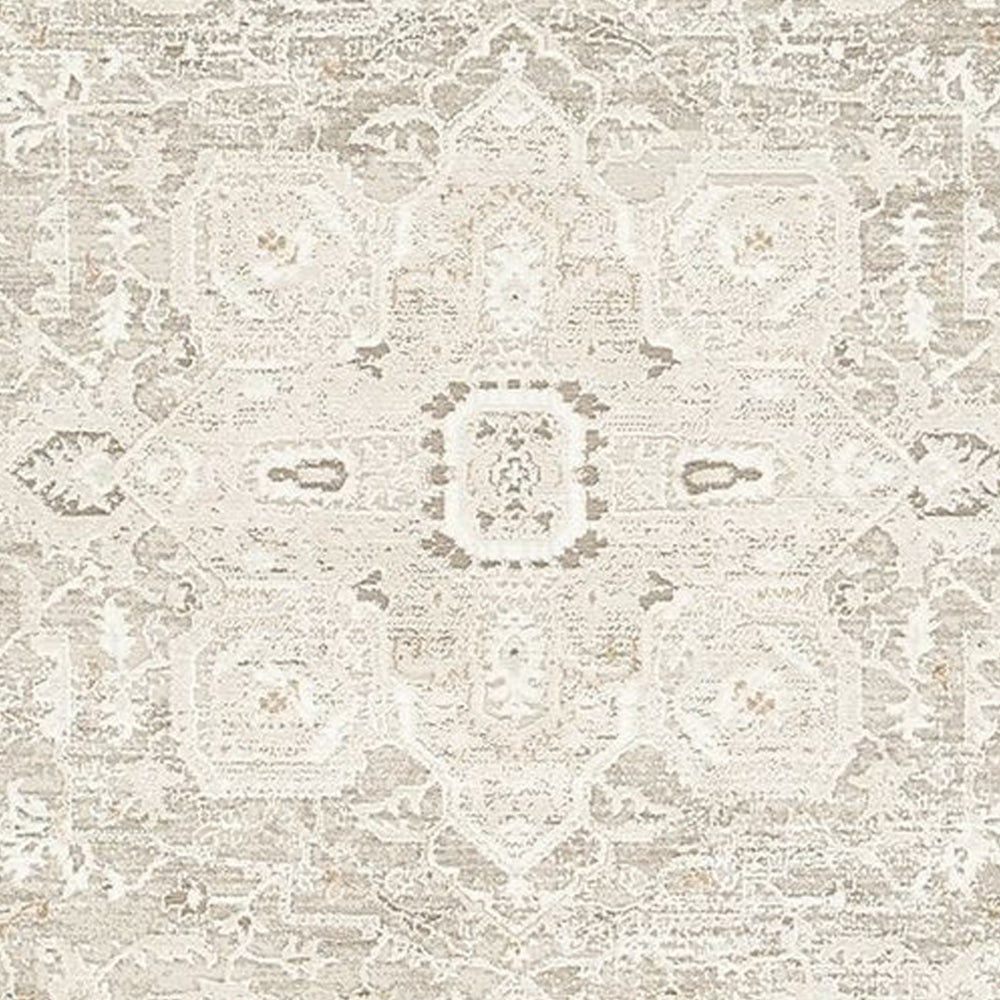 Wei 8 x 10 Large Area Rug, Persian Inspired Medallion Motif, Ivory Beige - BM318288