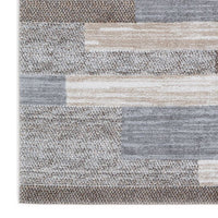 Beny 8 x 10 Large Area Rug, Machine Woven Abstract Stripe Pattern, Gray - BM318290