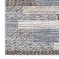 Beny 8 x 10 Large Area Rug, Machine Woven Abstract Stripe Pattern, Gray - BM318290