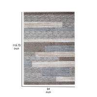 Beny 8 x 10 Large Area Rug, Machine Woven Abstract Stripe Pattern, Gray - BM318290