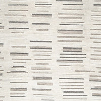 Meaw 8 x 10 Large Area Rug, Abstract Stripe Design, Ivory Gray Polyester - BM318292