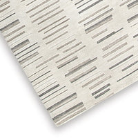 Meaw 8 x 10 Large Area Rug, Abstract Stripe Design, Ivory Gray Polyester - BM318292
