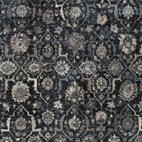 Hiy 5 x 7 Medium Area Rug, Persian Inspired Floral Motif, Blue, Cream - BM318293