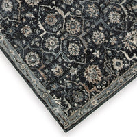 Hiy 5 x 7 Medium Area Rug, Persian Inspired Floral Motif, Blue, Cream - BM318293
