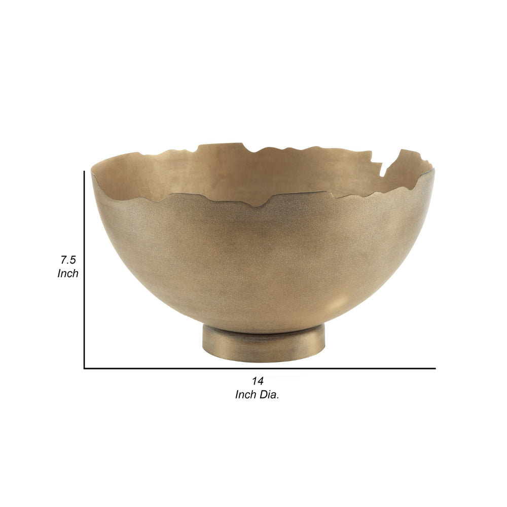 Mer Tabletop Decorative Bowl, Free Flow Edge with Pedestal Base, Gold - BM318294