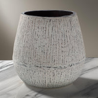 Mony 10 Inch Tabletop Decorative Flower Vase, Home Accessory, White Brown  - BM318301