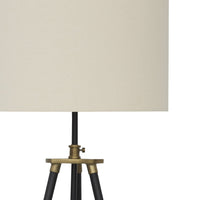 Egan 71 Inch Floor Lamp, White Drum Shade and Classic Tripod Metal Base - BM318308