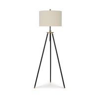 Egan 71 Inch Floor Lamp, White Drum Shade and Classic Tripod Metal Base - BM318308