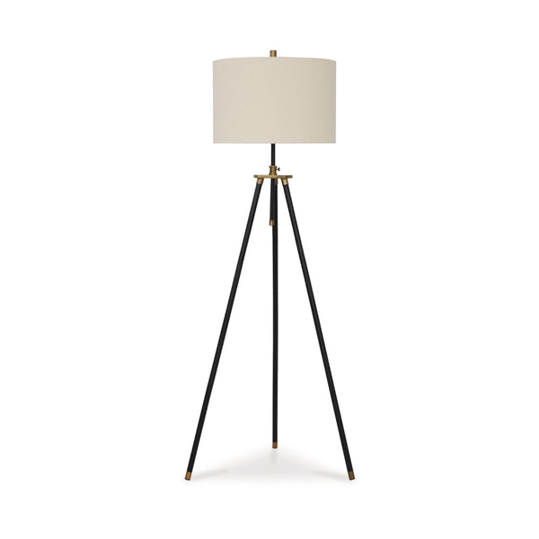 Egan 71 Inch Floor Lamp, White Drum Shade and Classic Tripod Metal Base - BM318308