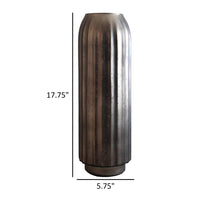 Cali 18 Inch Flower Vase, Round Base, Ribbed Fluted Brown Mercury Glass - BM318311