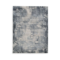 Richard 8 x 11 Area Rug, Blue Gray Polyester, Abstract Style, Latex Backing - BM318321