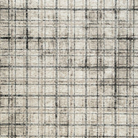 Jess 5 x 7 Area Rug, Soft Pile, Cream, Brown Plaid Stripes, Latex Back - BM318323