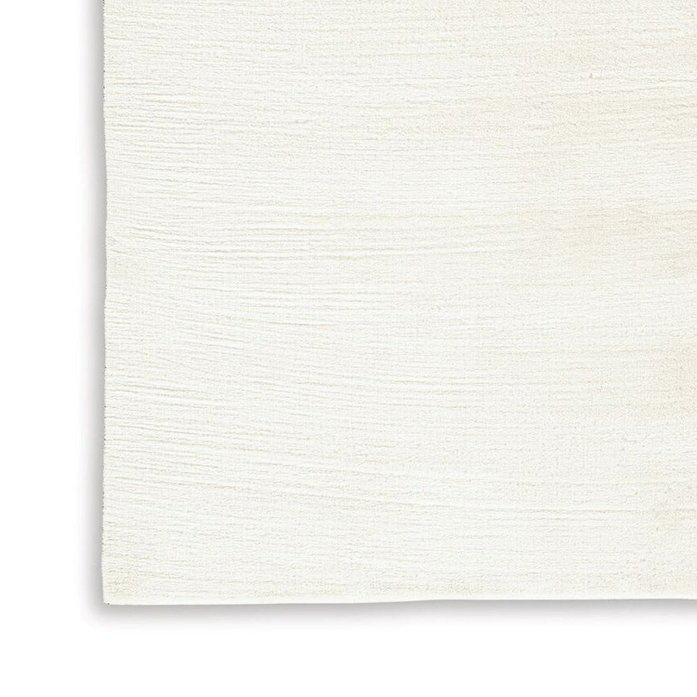 Stebin 8 x 10 Area Rug, Shag Style, Ivory White Polyester, Washable, Cotton - BM318324