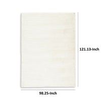 Stebin 8 x 10 Area Rug, Shag Style, Ivory White Polyester, Washable, Cotton - BM318324