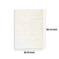 Stebin 5 x 7 Area Rug, Shag Style, Ivory White Polyester, Washable, Cotton - BM318325