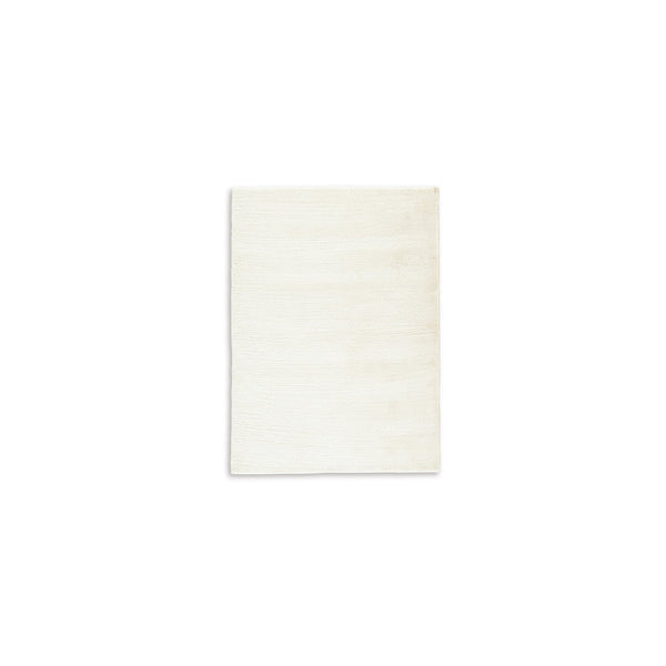 Stebin 5 x 7 Area Rug, Shag Style, Ivory White Polyester, Washable, Cotton - BM318325