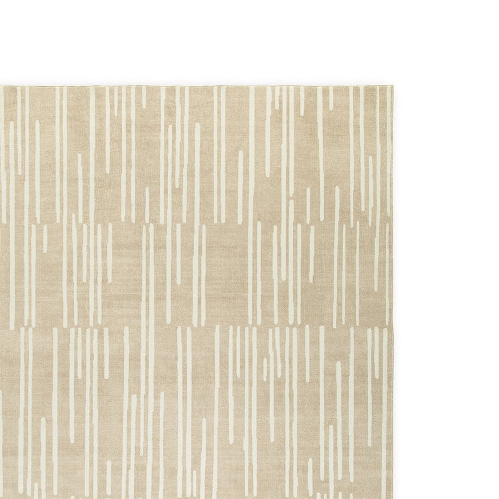 Stebin 8 x 10 Area Rug, Shag Style, 15mm Pile Cream Polyester, Washable - BM318328