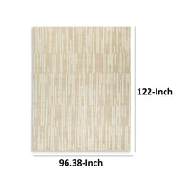 Stebin 8 x 10 Area Rug, Shag Style, 15mm Pile Cream Polyester, Washable - BM318328