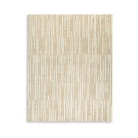 Stebin 5 x 7 Area Rug, Shag Style, 15mm Pile Cream Polyester, Washable - BM318329