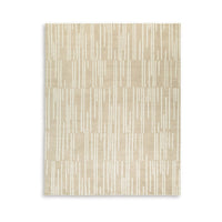 Stebin 5 x 7 Area Rug, Shag Style, 15mm Pile Cream Polyester, Washable - BM318329