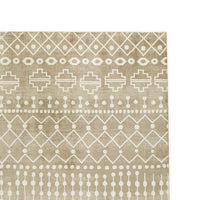 Bunny 5 x 7 Area Rug, Brown Tribal Print, Low Pile Polyester for Busy Area - BM318331