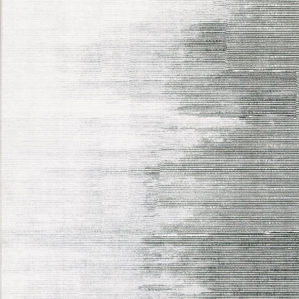 Mili 8 x 10 Area Rug, Abstract Pattern Washable Gray White Polyester - BM318332