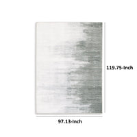 Mili 8 x 10 Area Rug, Abstract Pattern Washable Gray White Polyester - BM318332