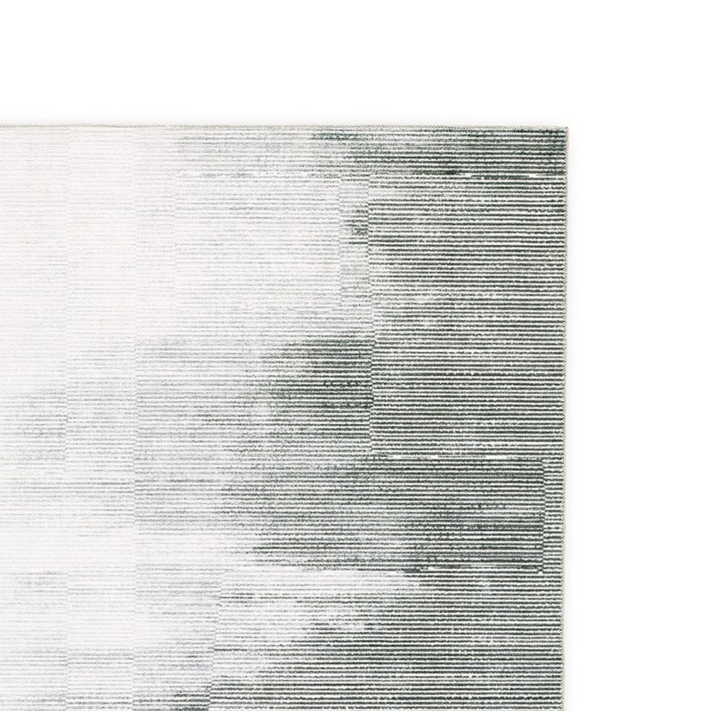 Mili 5 x 7 Area Rug, Abstract Pattern Washable Gray White Polyester - BM318333