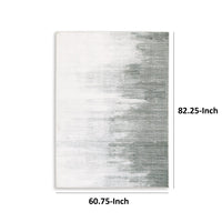 Mili 5 x 7 Area Rug, Abstract Pattern Washable Gray White Polyester - BM318333