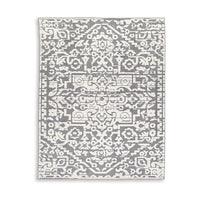 Fabiola 8 x 10 Area Rug, Washable Polyester Distressed Gray Ivory - BM318334