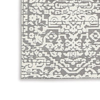 Fabiola 5 x 7 Area Rug, Washable Polyester Distressed Gray Ivory - BM318335