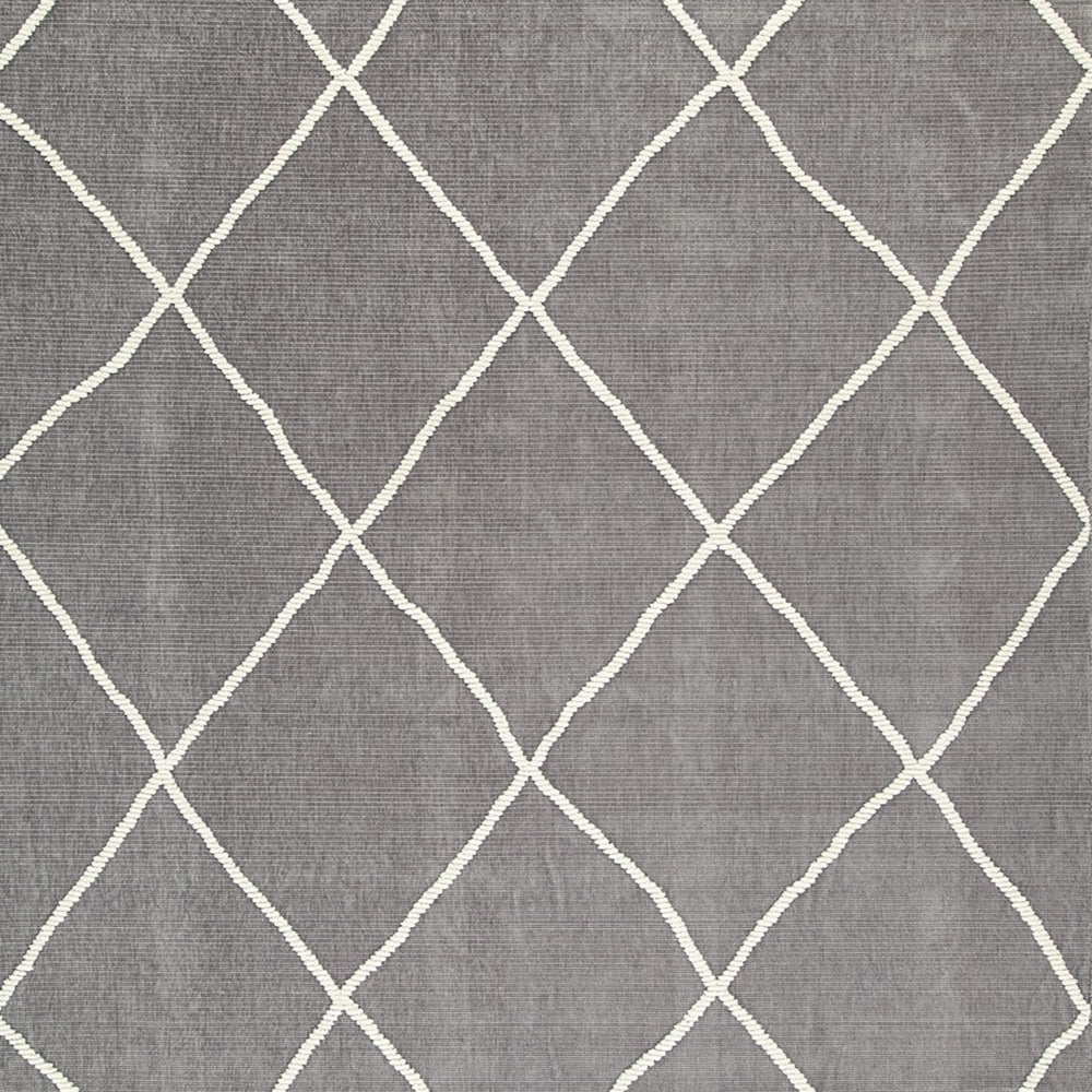 Doel 8 x 10 Area Rug, Soft Pile Polyester, Washable, Gray and Ivory - BM318336