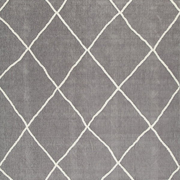 Doel 8 x 10 Area Rug, Soft Pile Polyester, Washable, Gray and Ivory - BM318336