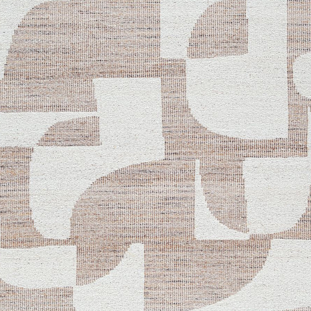 Jimmy 8 x 10 Area Rug, Abstract Pattern Polyester, Cotton Back, Beige Brown - BM318338