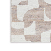 Jimmy 8 x 10 Area Rug, Abstract Pattern Polyester, Cotton Back, Beige Brown - BM318338