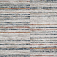 Kimya 8 x 10 Area Rug, Stripe Design, Polyester, Cotton Backing, Gray Blue - BM318341