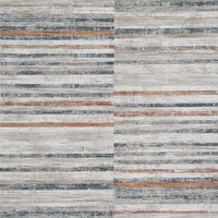 Kimya 5 x 7 Area Rug, Stripe Design, Polyester, Cotton Backing, Gray Blue - BM318342