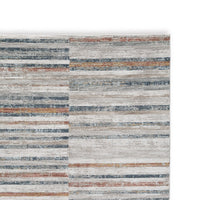 Kimya 5 x 7 Area Rug, Stripe Design, Polyester, Cotton Backing, Gray Blue - BM318342