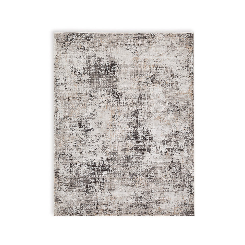 Elanor 5 x 7 Area Rug, Modern Abstract Design, Gray Polyester, Jute Backing - BM318345