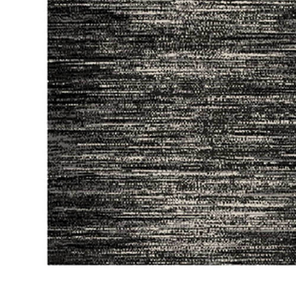 Rebecca 8 x 10 Area Rug,  Black White Refined Stripe Pattern, Soft Pile - BM318347