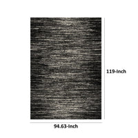 Rebecca 8 x 10 Area Rug,  Black White Refined Stripe Pattern, Soft Pile - BM318347