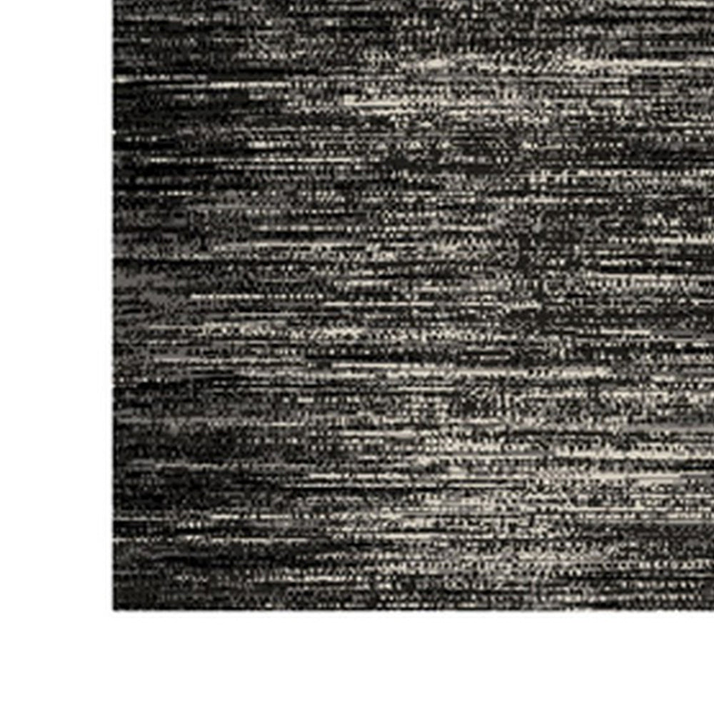 Rebecca 5 x 7 Area Rug,  Black White Refined Stripe Pattern, Soft Pile - BM318348