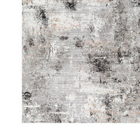 Ley 5 x 7 Area Rug, Abstract Pattern, Polyester, Jute, Black Gray White - BM318349