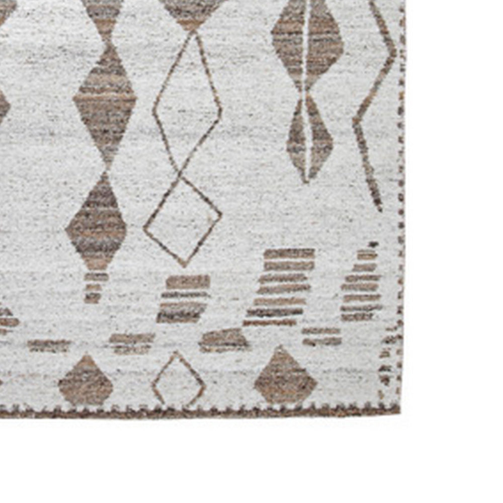 Betty 8 x 10 Area Rug, Geometric Pattern, Beige Brown Polyester, Cotton - BM318351